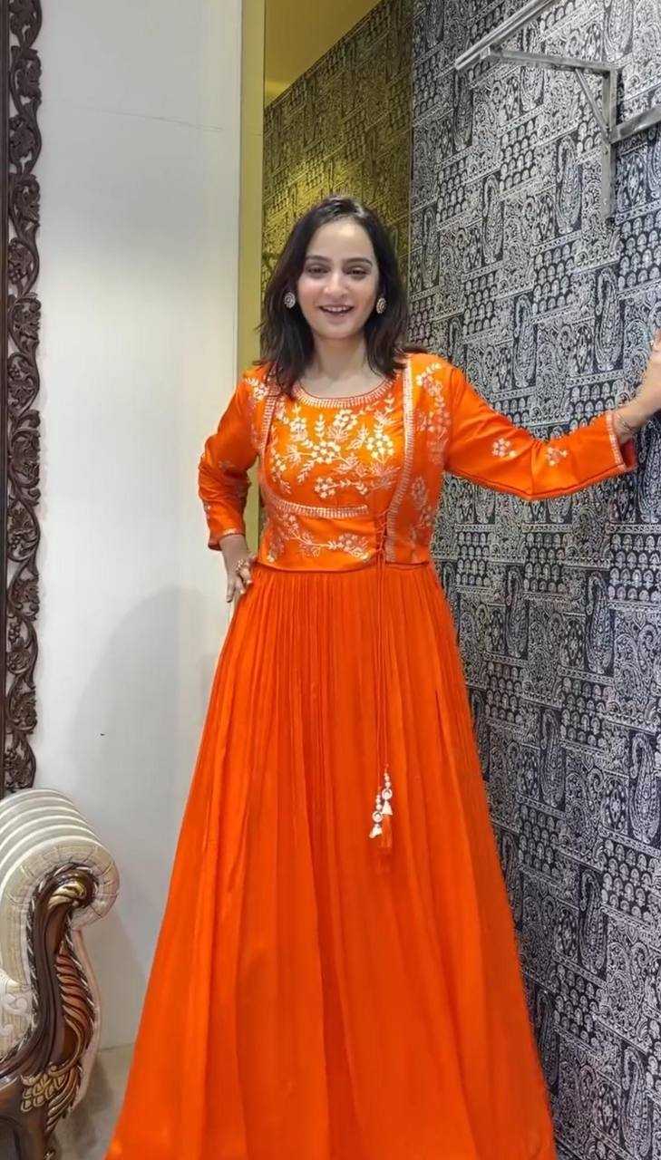 Ynf Chinon KESH497 220 Gowns Wholesale Fancy Gowns Embroidery Gowns Designer Gowns Manufacturer