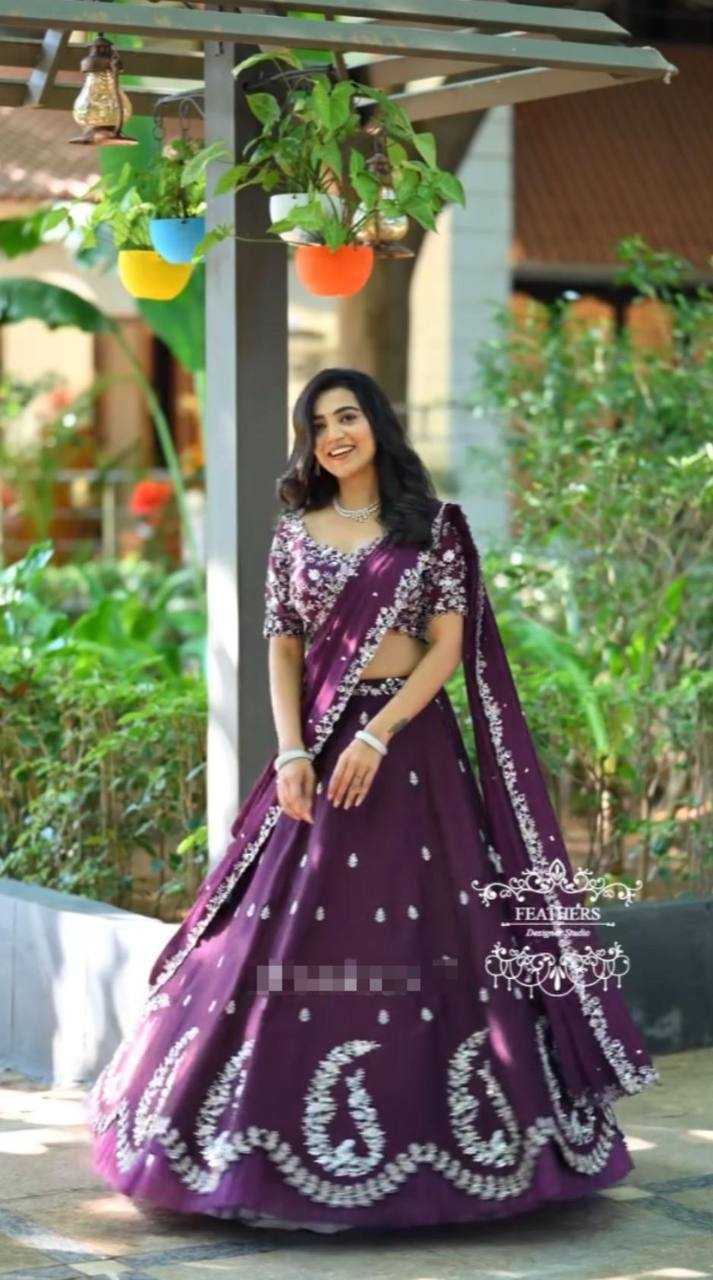 Ynf Chinon KESH497 230 Lehengas Wholesale Fancy Lehenga Silk Lehenga Embroidered Lehenga Manufacturer
