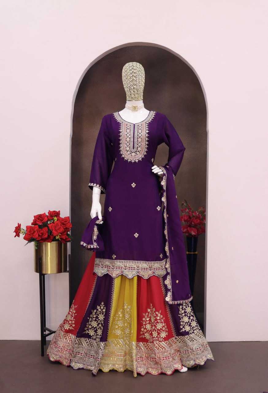 Ynf Chinon KESH504 1714 Suits & Dresses Wholesale Sharara Salwar Suits Embroidery Suits Party wear suits Manufacturer
