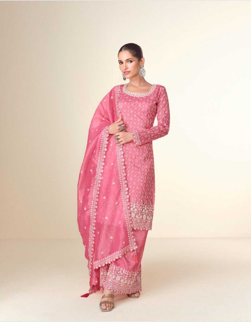 Ynf Chinon KESH504 ISHITAA Suits & Dresses Wholesale Ladies Suits Embroidery Suits Palazzo Suit Manufacturer