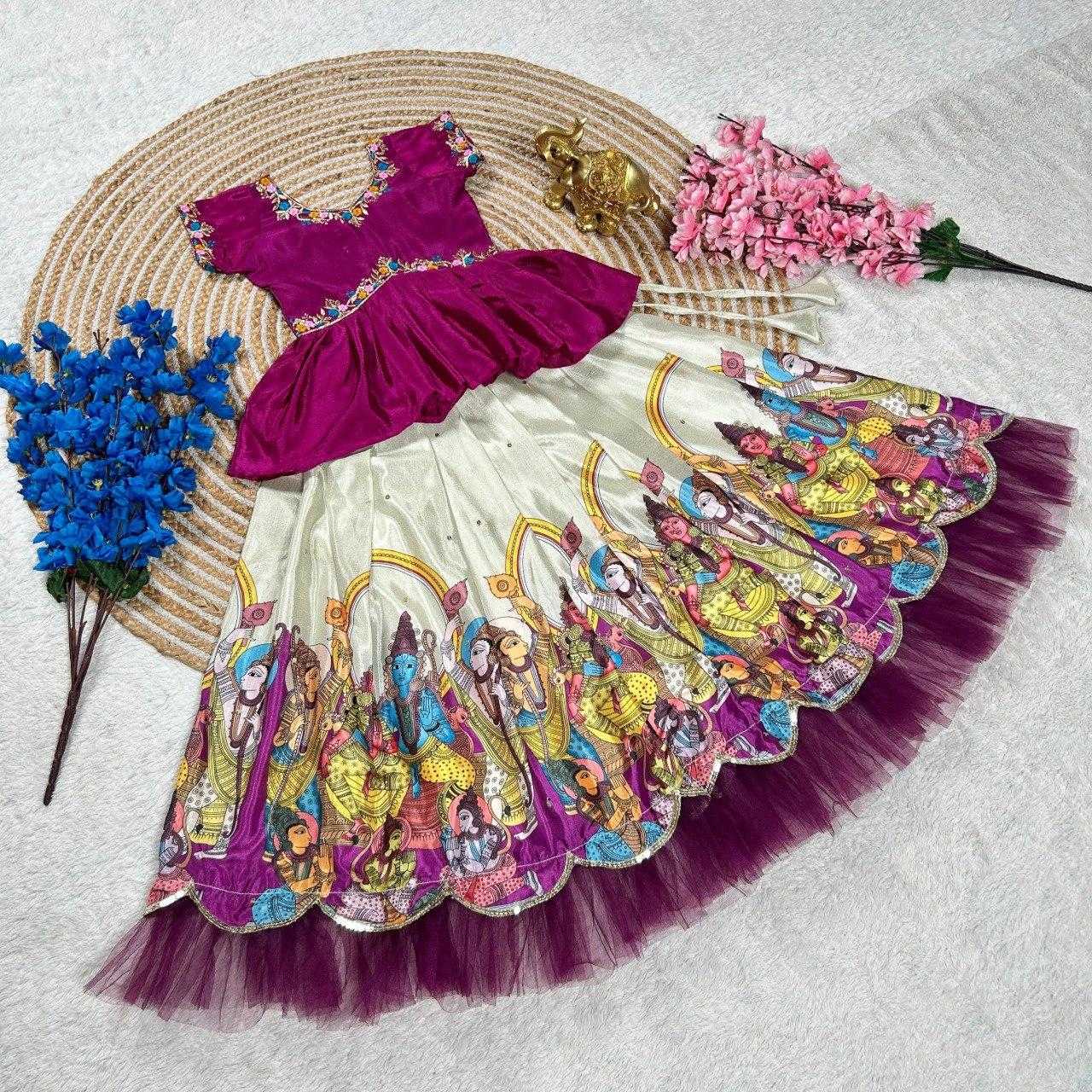 Ynf Chinon KESH505 311 Kids Wear Wholesale Kids Lehenga Kids Lehenga Choli Baby Girl Lehenga Manufacturer