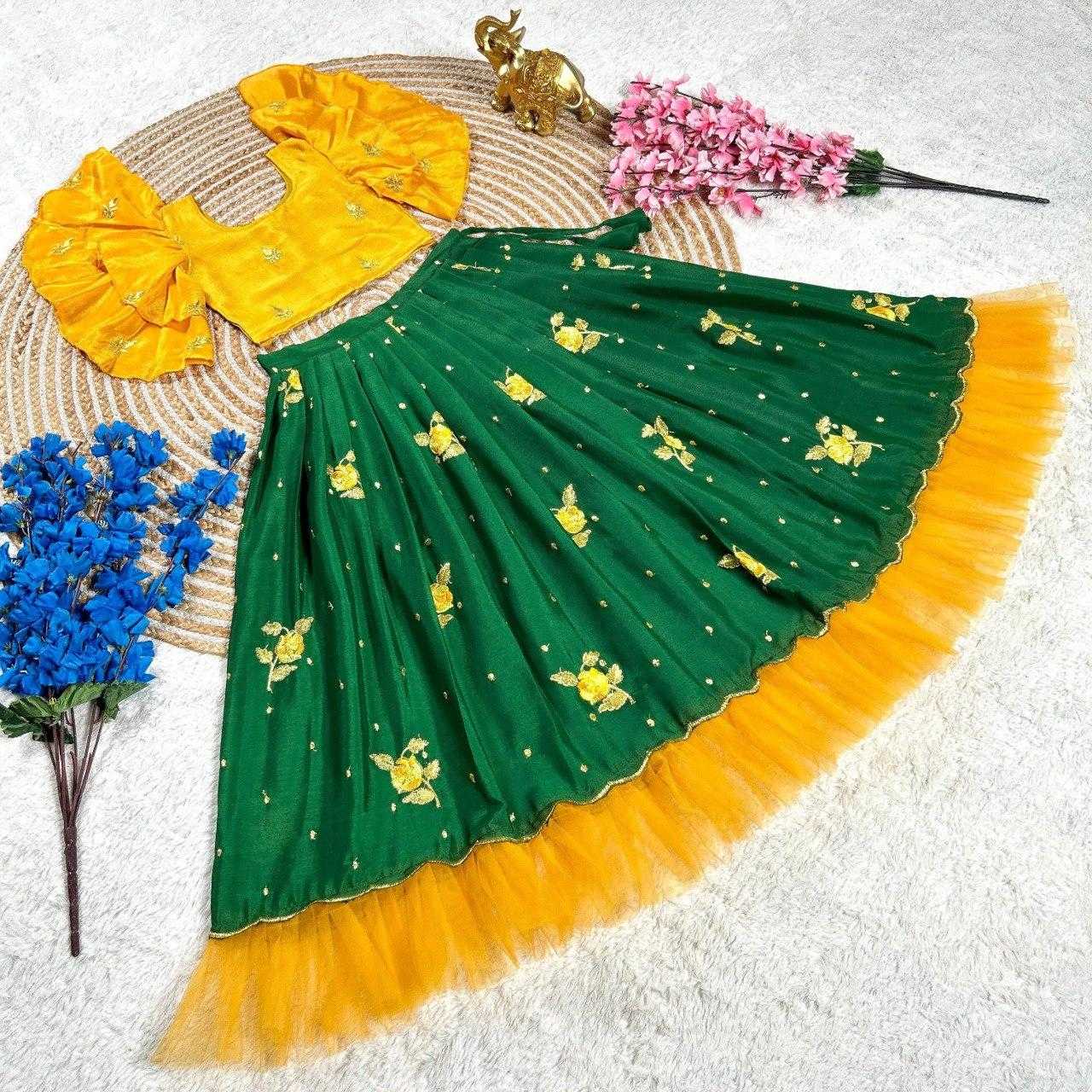 Ynf Chinon KESH505 316 Kids Wear Wholesale Kids Lehenga Kids Lehenga Choli Baby Girl Lehenga Manufacturer