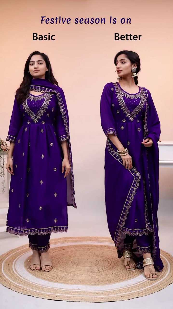 Ynf Chinon RIN212 7058 Suits & Dresses Wholesale Embroidery Suits Anarkali Suits Party wear suits Manufacturer