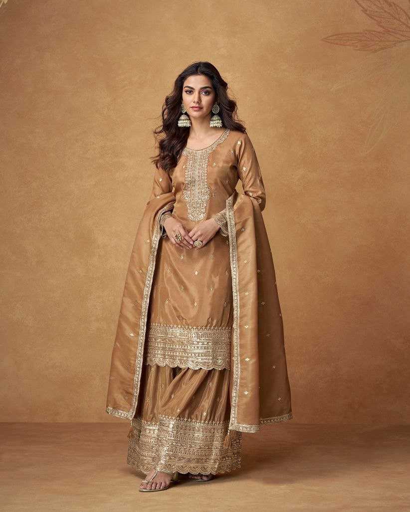Ynf Chinon Silk KESH158 6003 Suits & Dresses Wedding Collections Festive Collections Wholesale Palazzo Suit Ladies Silk Suit Party wear suits Manufacturer