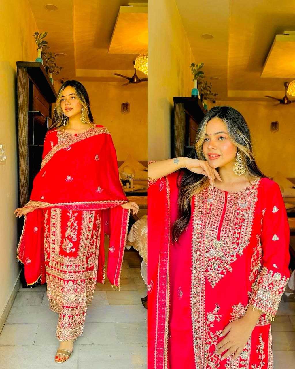 Ynf Chinon Silk KESH158 8996 Suits & Dresses Wedding Collections Festive Collections Wholesale Ladies Silk Suit Designer Suits Wedding Outfits Manufacturer