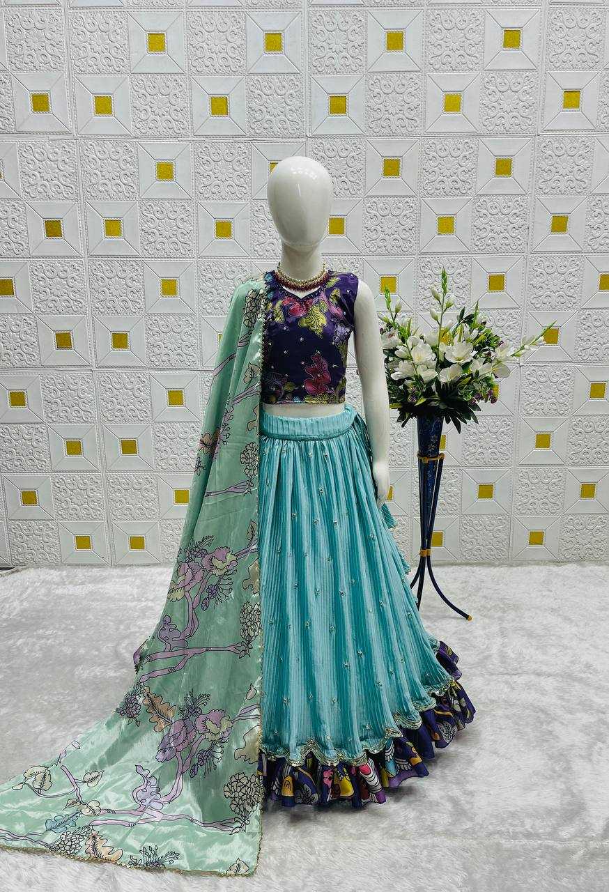Ynf Chinon Silk KESH415 215 Kids Wear Wholesale Kids Lehenga Embroidered Frock Kids Ghagra Choli Manufacturer