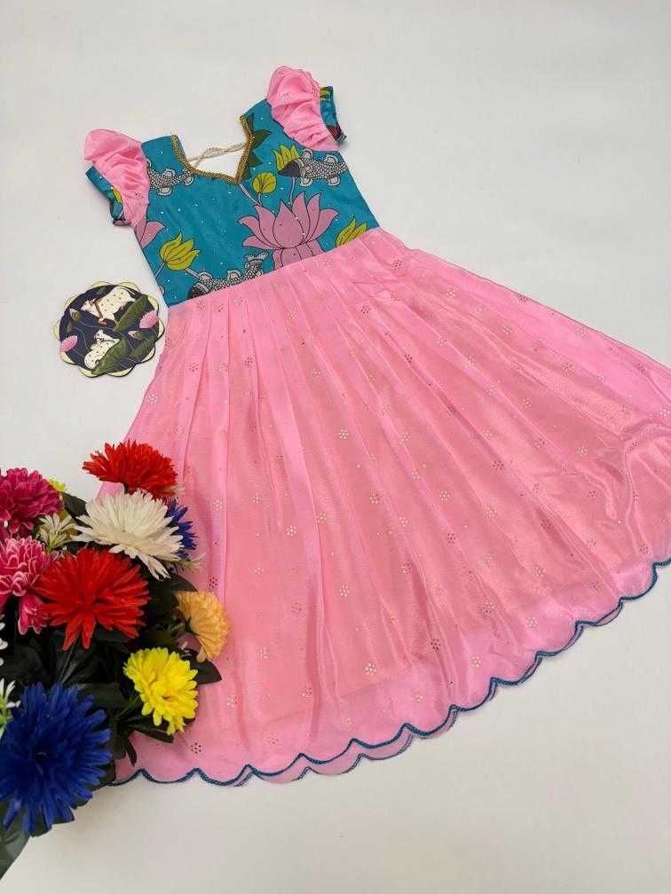 Ynf Chinon Silk KESH493 Arco Kids Wear Wholesale Kids Gown Kids Ethnic Gowns Manufacturer
