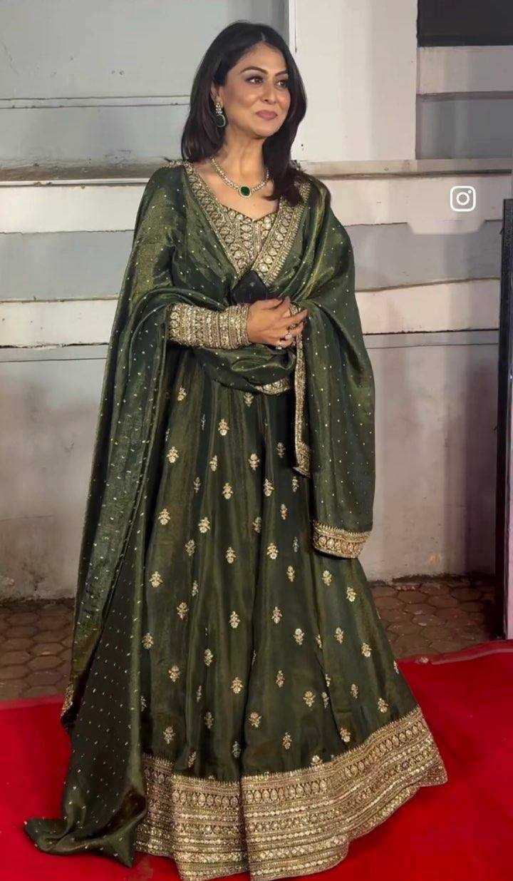 Ynf Chinon Silk KESH506 104 Gowns Wedding Collections Festive Collections Wholesale Embroidery Gowns Silk Gowns Gown With Dupatta Manufacturer