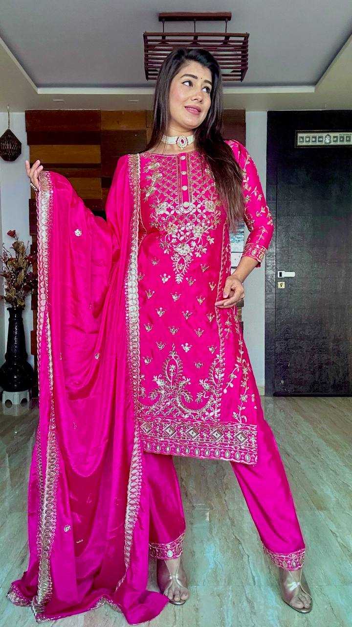 Ynf Chinon Silk KESH506 1150 Suits & Dresses Wedding Collections Festive Collections Wholesale Embroidery Suits Ladies Silk Suit Designer Suits Manufacturer