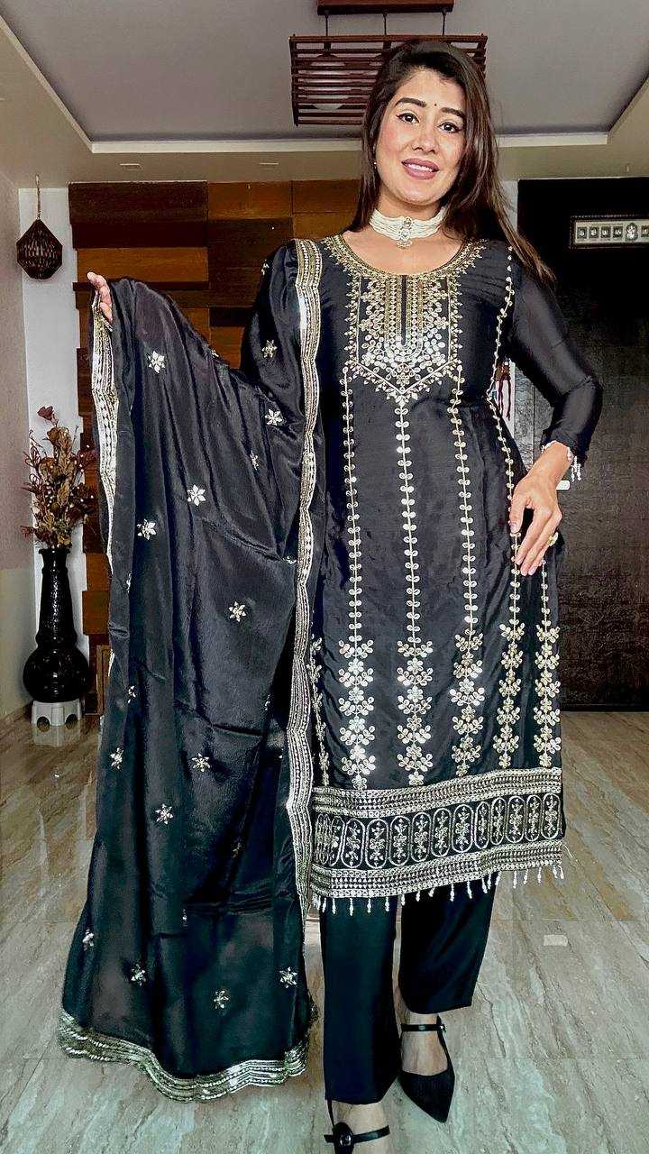 Ynf Chinon Silk KESH506 1152 Suits & Dresses Wedding Collections Festive Collections Wholesale Embroidery Suits Ladies Silk Suit Wedding Suits Manufacturer