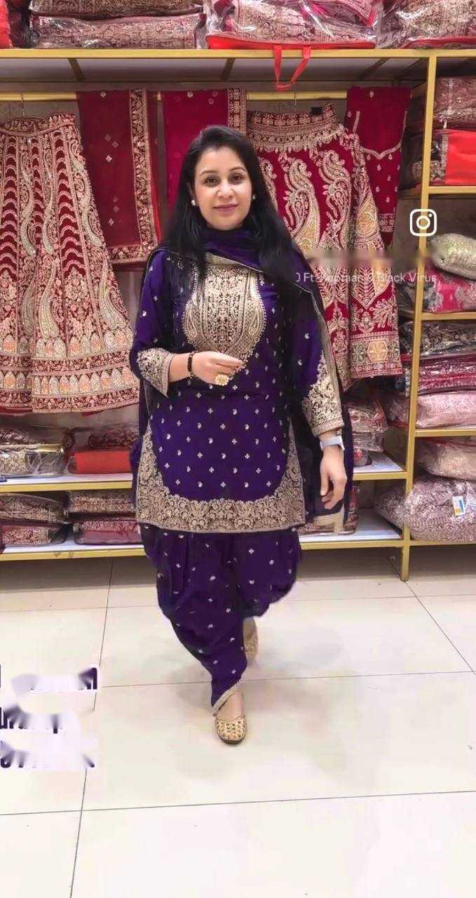 Ynf Chinon Silk KESH506 1153 Suits & Dresses Wedding Collections Festive Collections Wholesale Embroidery Suits Ladies Silk Suit Dhoti Salwar Suit Manufacturer