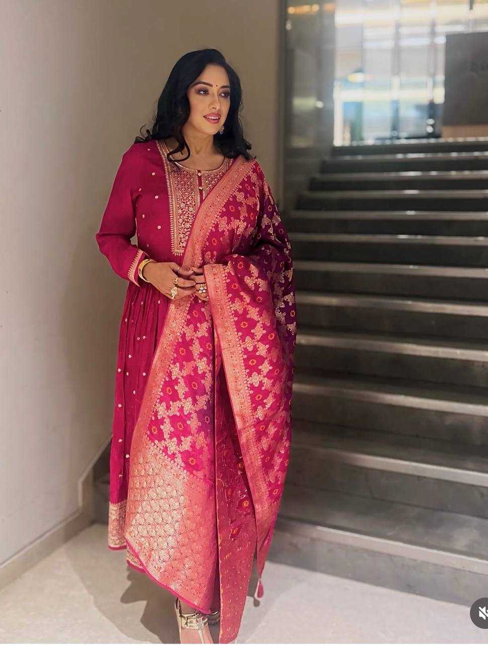 Ynf Chinon Silk KESH506 1154 Gowns Wedding Collections Festive Collections Wholesale Embroidery Gowns Silk Gowns Gown With Dupatta Manufacturer