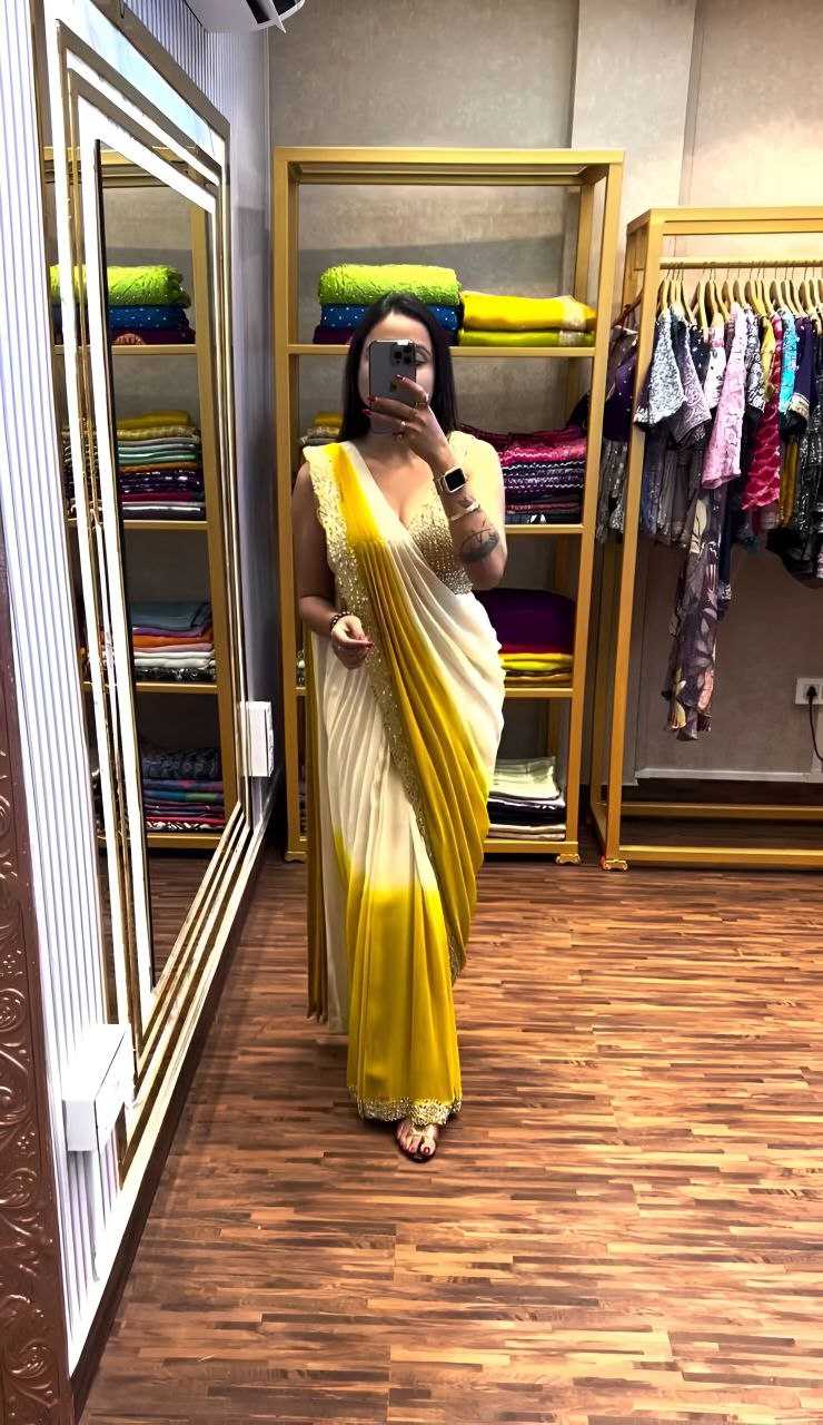 Ynf Chinon Silk KESH516 9249 Sarees Wholesale Ready To Wear Sarees Party Wear Sarees Fancy Sarees Embroidered Sarees Manufacturer