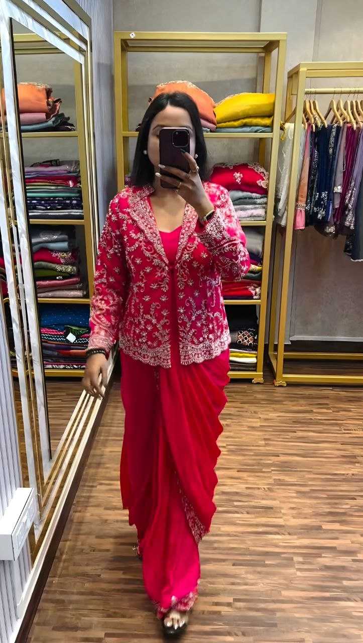 Ynf Chinon Silk KESH516 9259 Sarees Wholesale Ready To Wear Sarees Party Wear Sarees Fancy Sarees Saree with Jacket Manufacturer