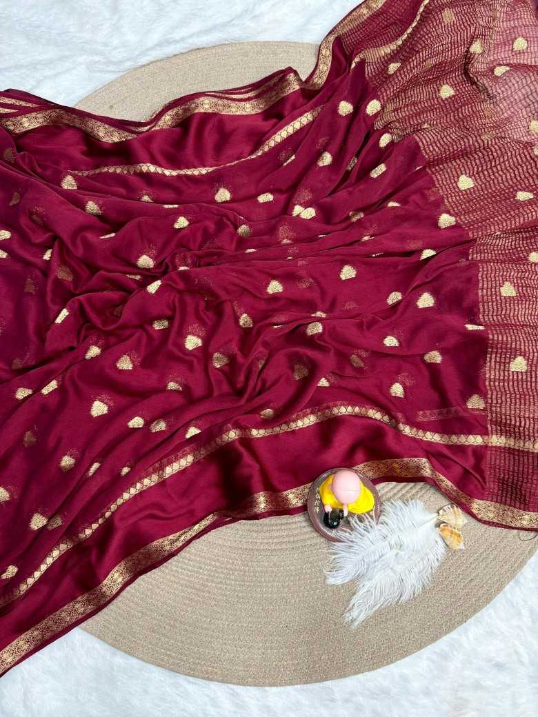 Ynf Chinon Silk RIN178 weaving Chinnon Sarees Wedding Collections Wholesale Designer Sarees Zari Border Sarees Wedding Outfits Manufacturer