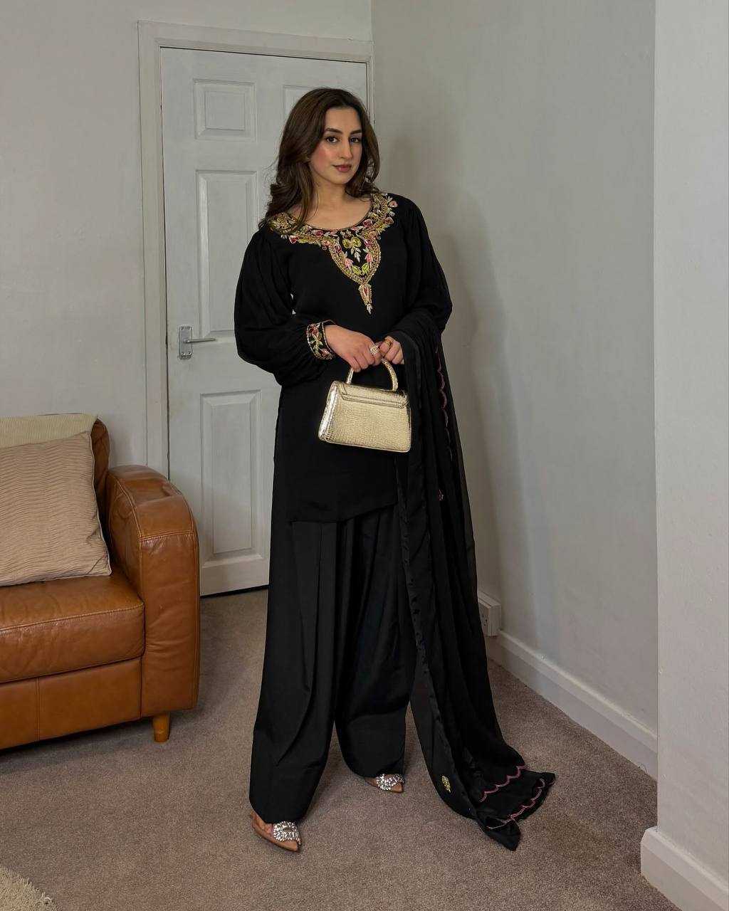 Ynf Cotton KESH158 9283 Suits & Dresses Wedding Collections Festive Collections Wholesale Embroidery Suits Cotton Suits Palazzo Suit Manufacturer