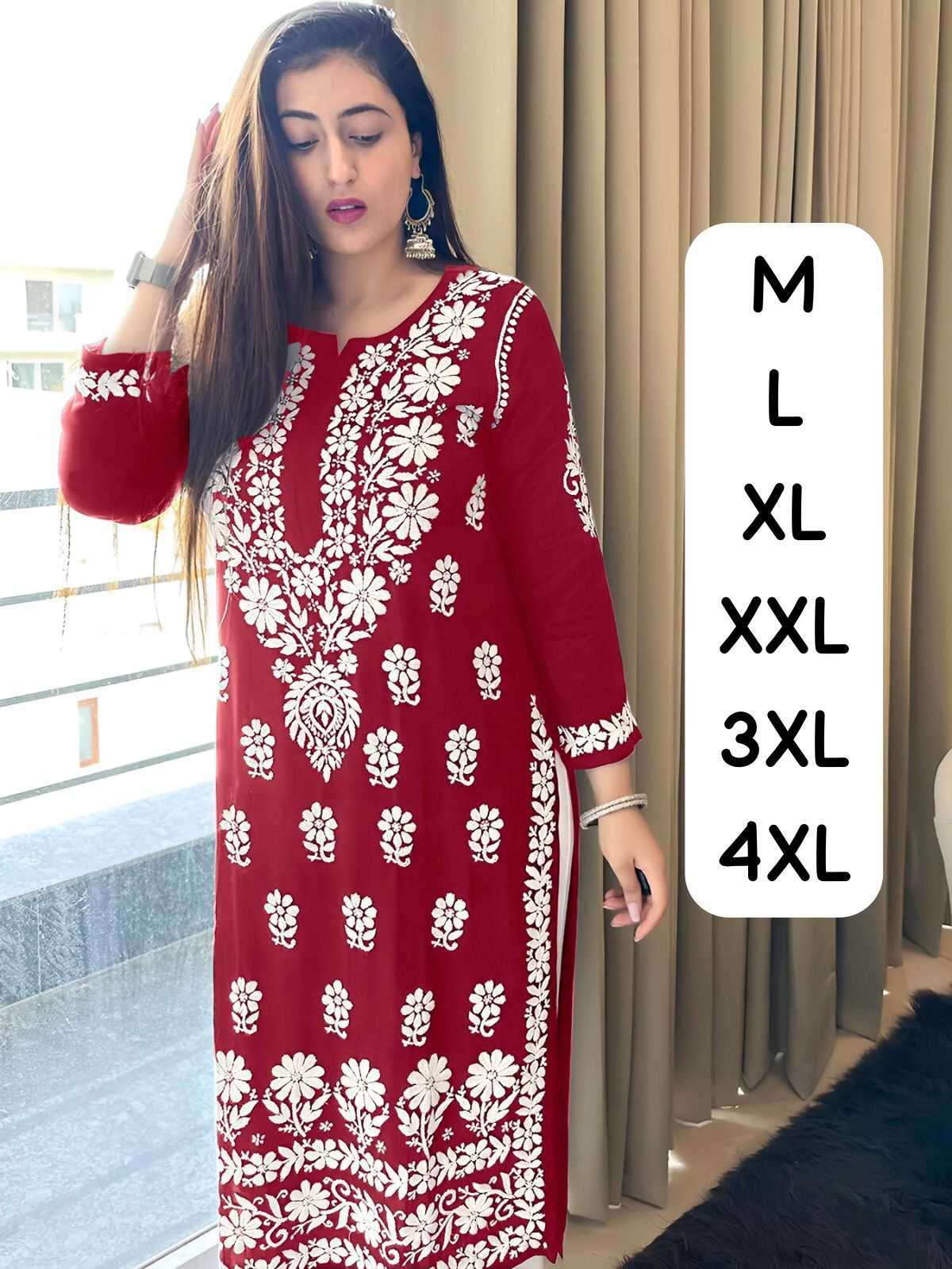 Ynf Cotton KESH502 575 Kurti Wholesale Cotton Kurtis Rayon Kurtis Chikan Kurti Manufacturer