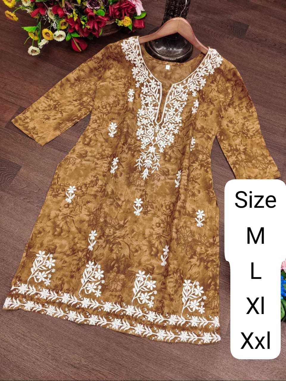 Ynf Cotton KESH502 Chikankari Kurti Wholesale Printed Kurtis Cotton Kurtis Chikan Kurti Manufacturer