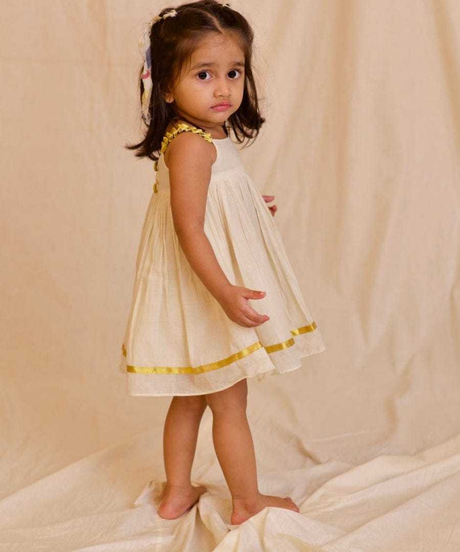 Ynf Cotton RIN107 POUR COTTON Kids Wear Festive Collections Wholesale Girls Frock Kids Designer Frock Onam Collections Manufacturer