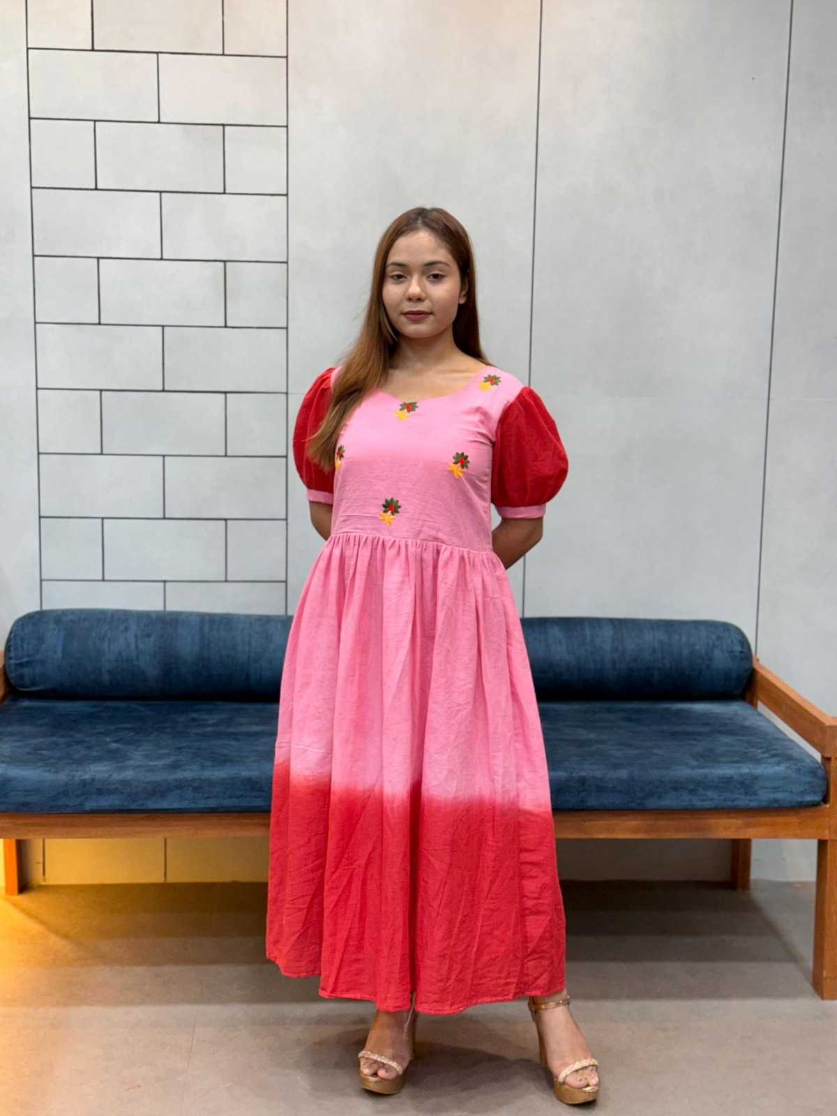 Ynf Cotton RIN222 WORK MAXI Suits & Dresses Wholesale Maxi Dresses Embroidered Dresses Cotton Dresses Manufacturer