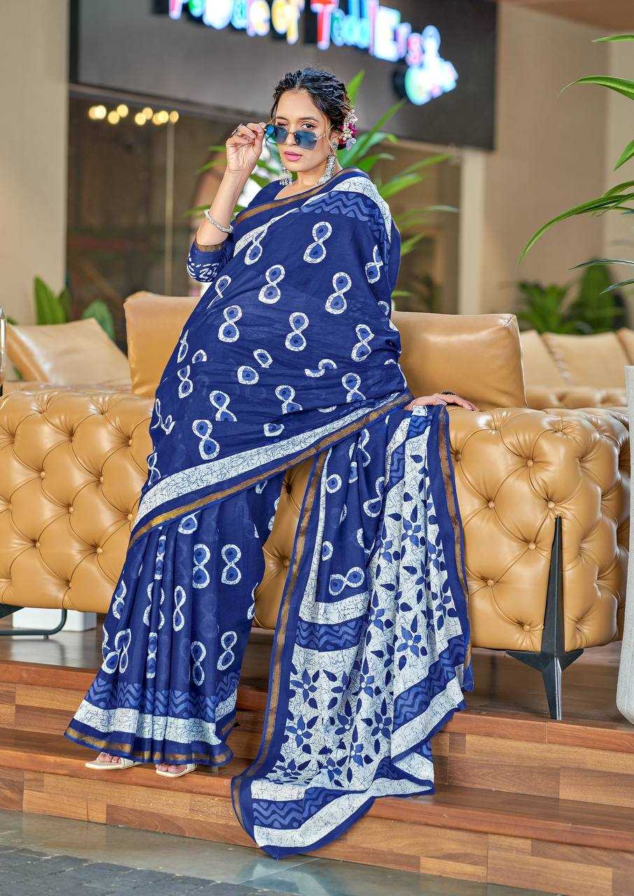 Ynf Cotton RIN229 83 Sarees Wedding Collections Festive Collections Wholesale Block Print Sarees Zari Border Sarees Sarees With Blouse Manufacturer