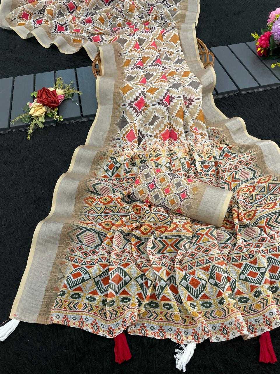 Ynf Cotton RIN231 ANKITA LILEN Sarees Wholesale Zari Border Sarees Manufacturer