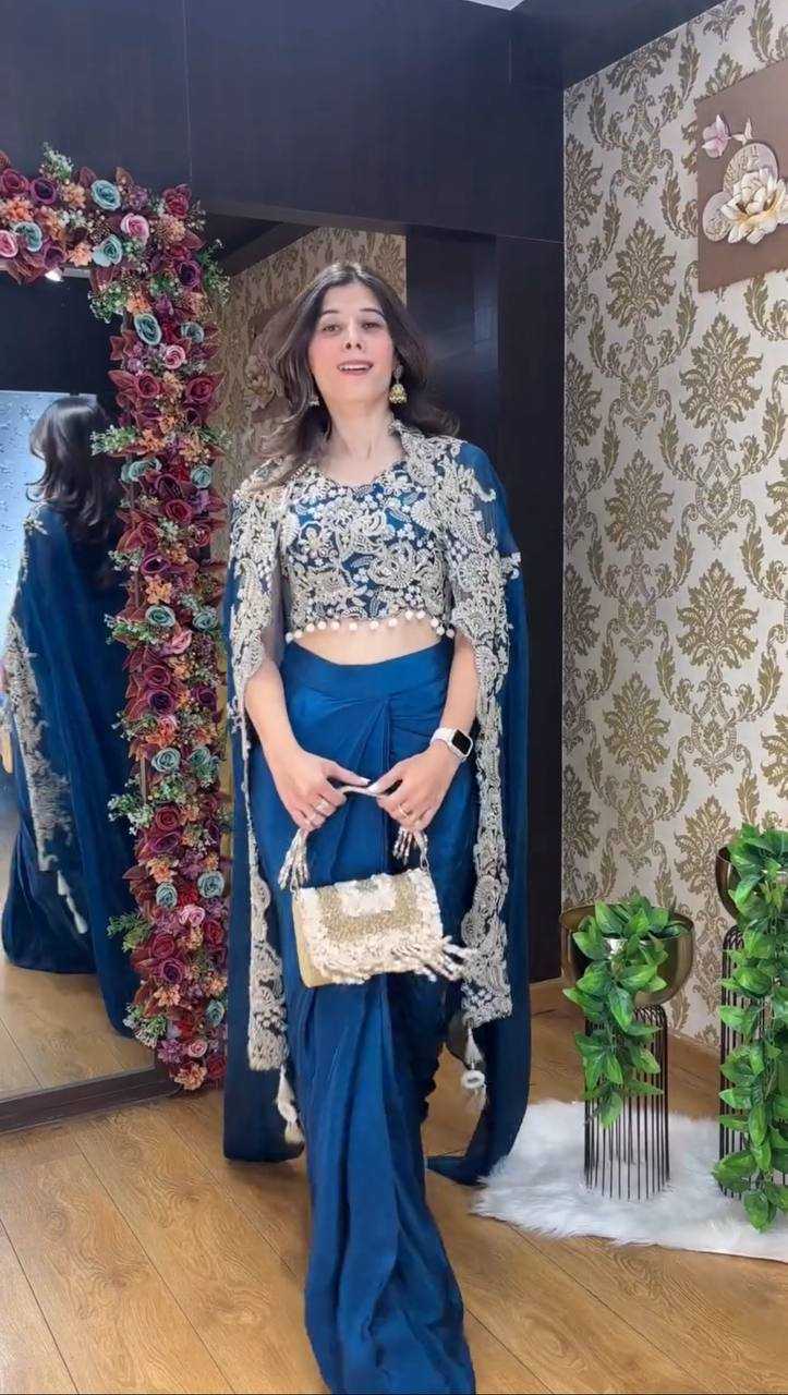 Ynf Crepe RIN110 365 Gowns Wholesale Embroidery Gowns Party Wear Gowns Designer Gowns Indo-Western Gowns Lace Gowns Manufacturer