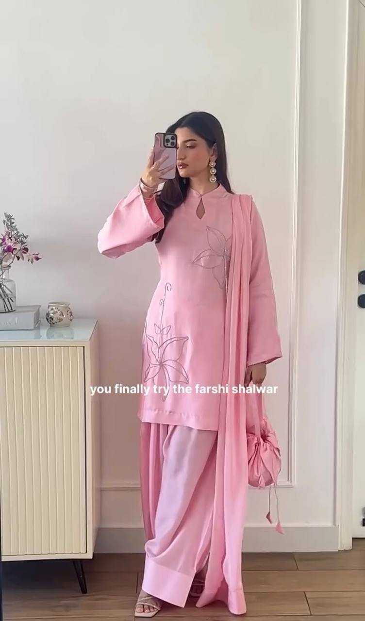 Ynf Crepe Silk KESH499 010 Suits & Dresses Wedding Collections Festive Collections Wholesale Palazzo Suit Ladies Silk Suit Wedding Outfits Manufacturer