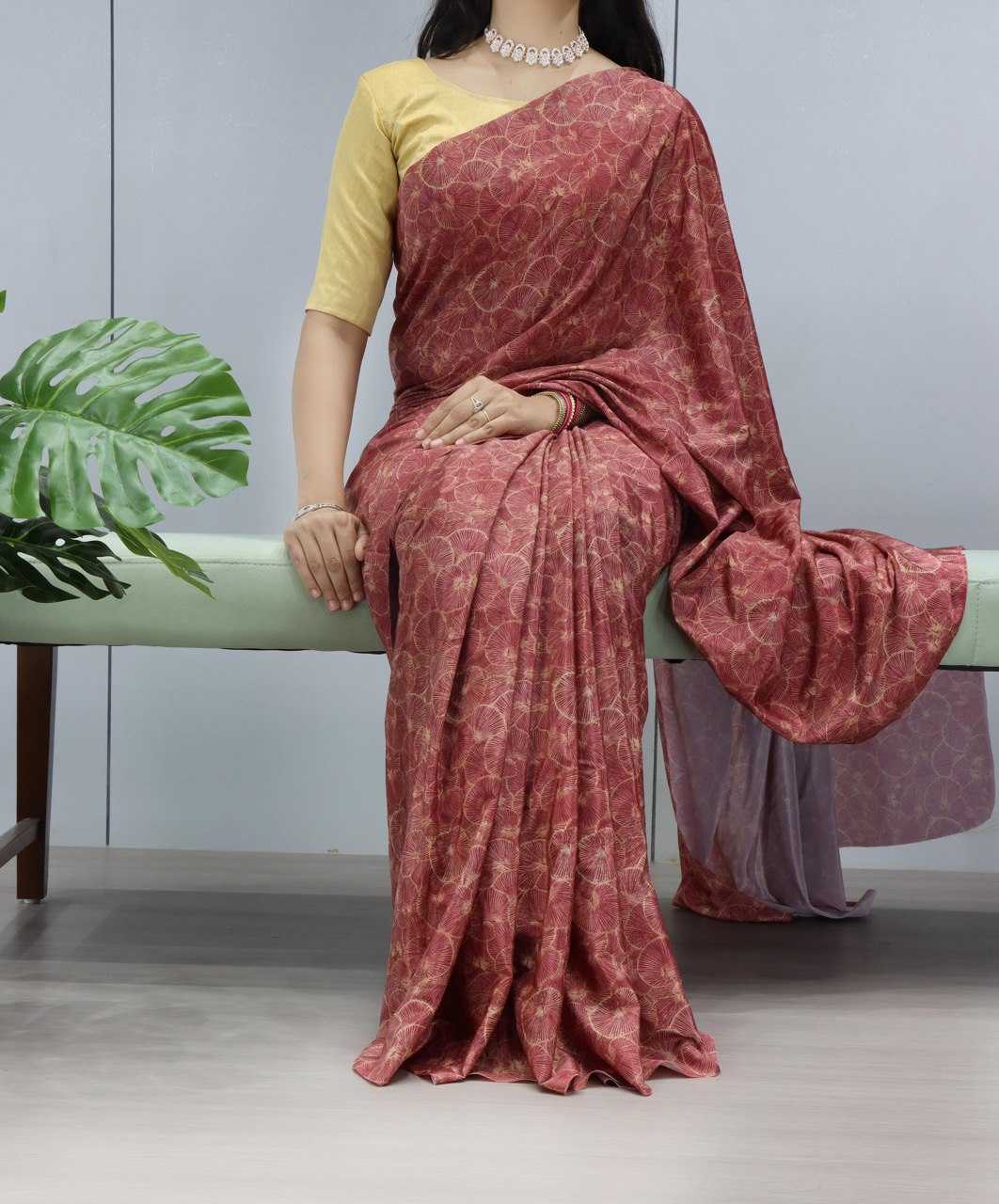 Ynf Crepe Silk RIN119 1205 Sarees Wholesale Printed Sarees Crape Satin Sarees Floral Sarees Manufacturer