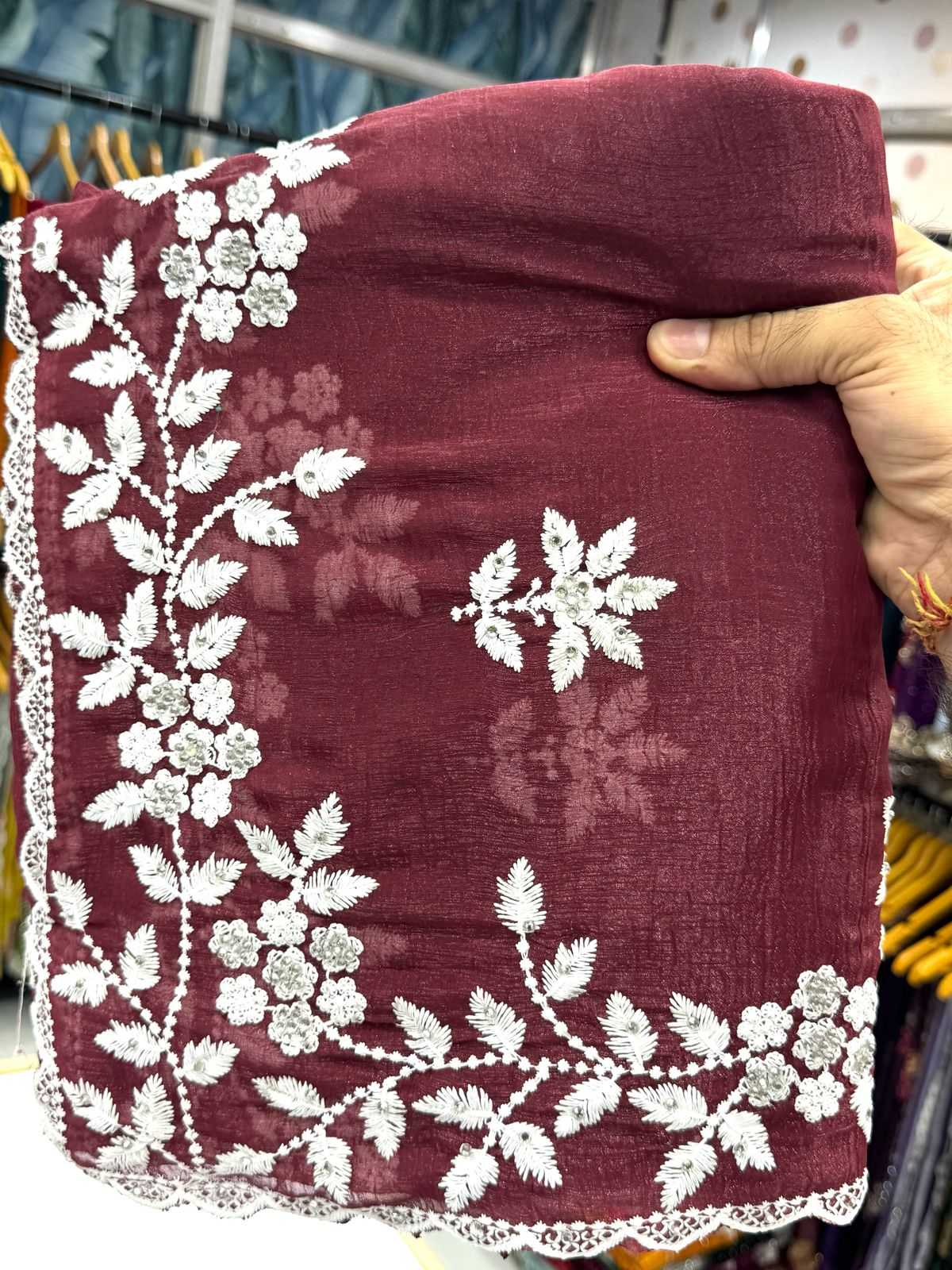 Ynf Crunchi KESH114 2759 Sarees Wedding Collections Festive Collections Wholesale Designer Sarees Chikan Sarees Cutwork Saree Manufacturer