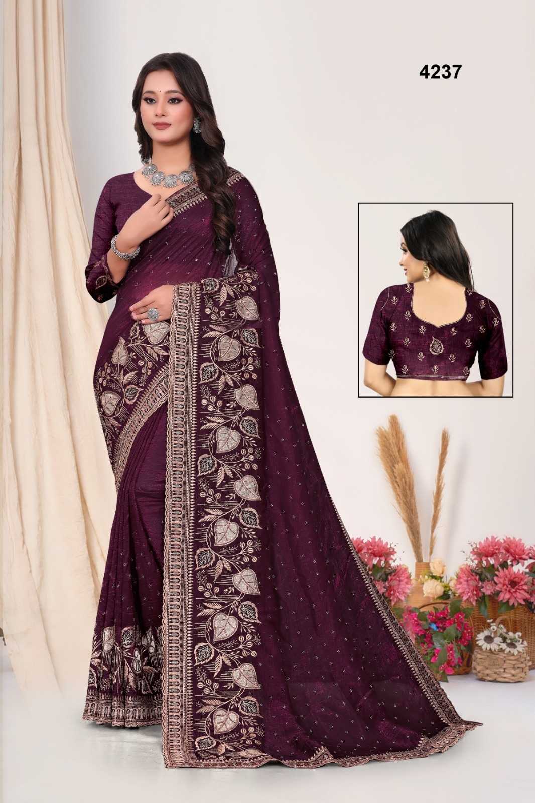 Ynf Crunchi KESH114 4237 Sarees Wedding Collections Festive Collections Wholesale Designer Sarees Embroidered Sarees Zari Border Sarees Manufacturer