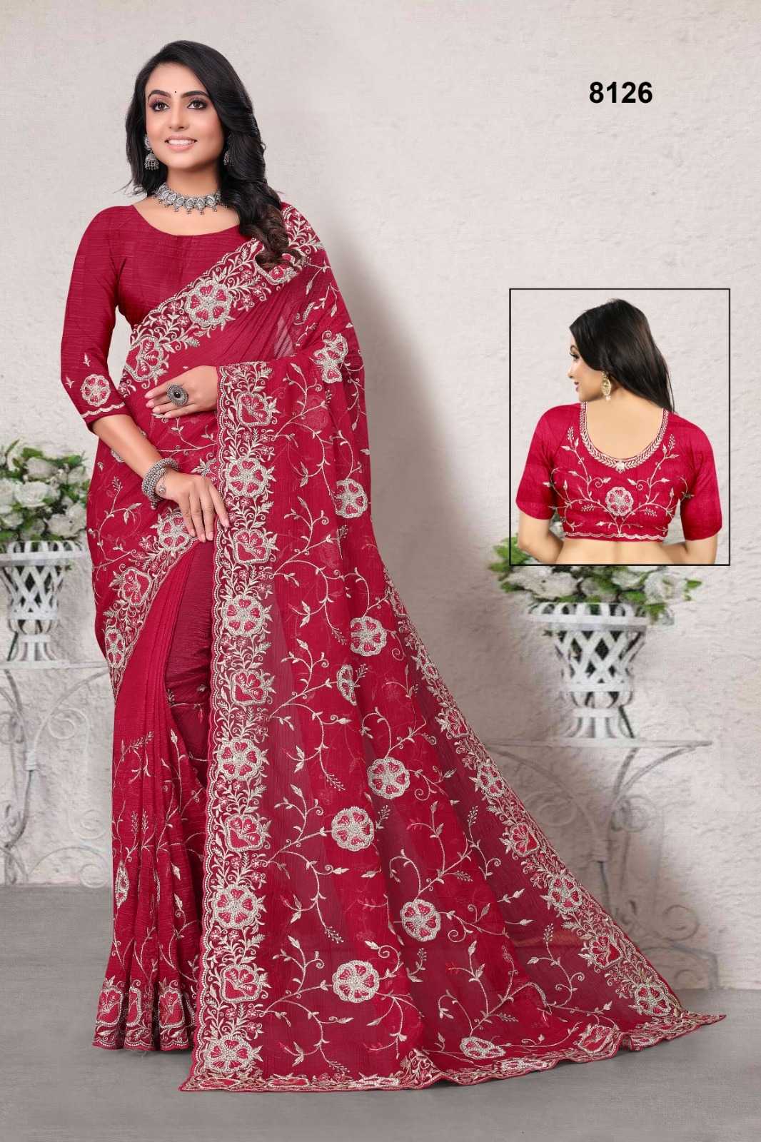 Ynf Crunchi KESH114 8126 Sarees Wedding Collections Festive Collections Wholesale Designer Sarees Embroidered Sarees Zari Border Sarees Manufacturer