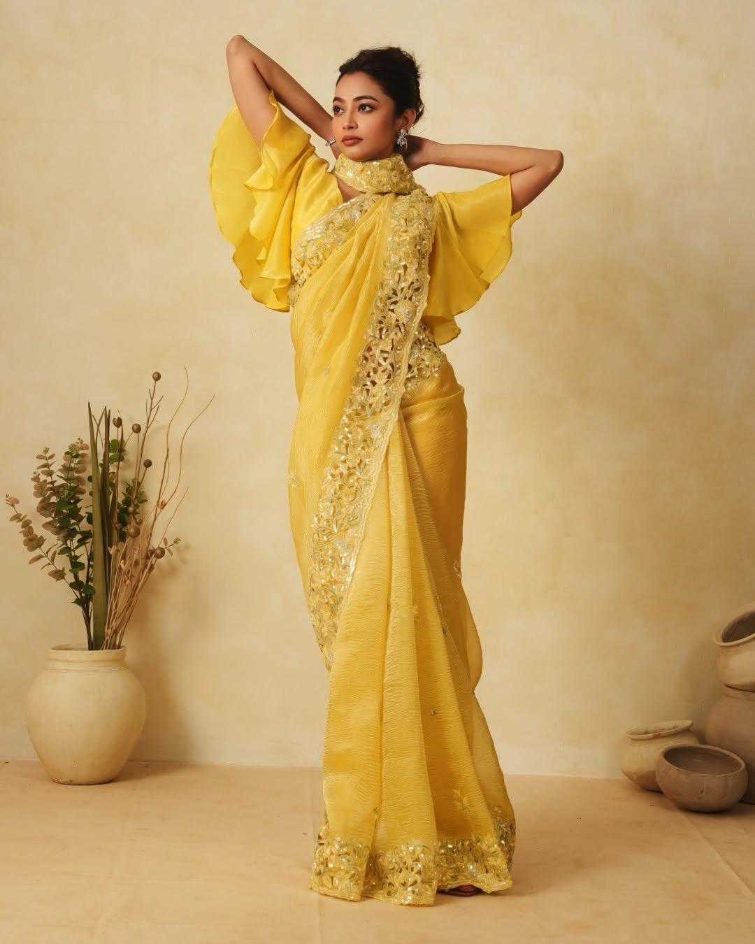Ynf Crush Silk RIN164 Grace Silk Sarees Festive Collections Wholesale Soft Silk Sarees Designer Silk Sarees Yellow Silk Sarees Manufacturer
