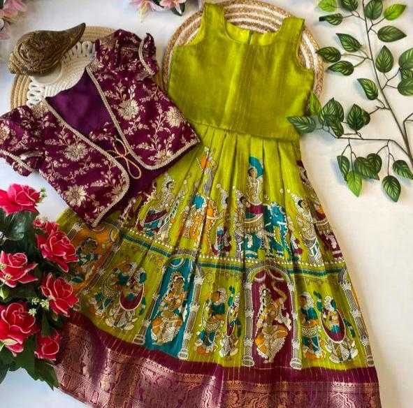 Ynf Dola Silk KESH503 8108 Kids Wear Wholesale Kids Gown Kids Ethnic Gowns Manufacturer