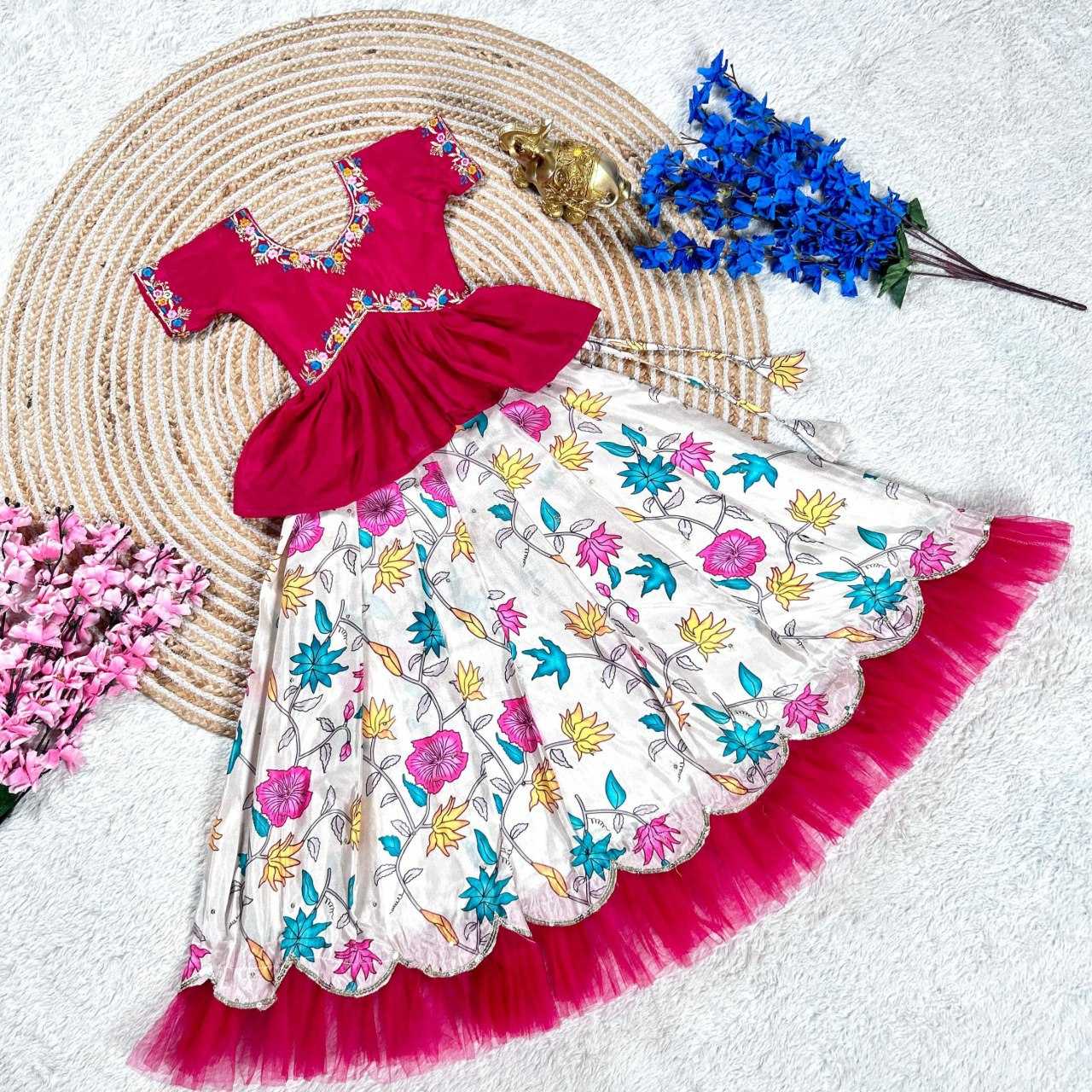 Ynf Dola Silk KESH505 342 Kids Wear Wholesale Kids Lehenga Embroidered Frock Kids Ghagra Choli Manufacturer