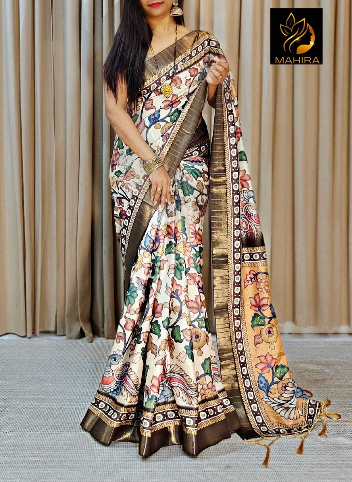 Ynf Fancy RIN203 Kitcha Lines Sarees Wedding Collections Festive Collections Wholesale Printed Sarees Traditional Sarees Tussar Sarees Manufacturer