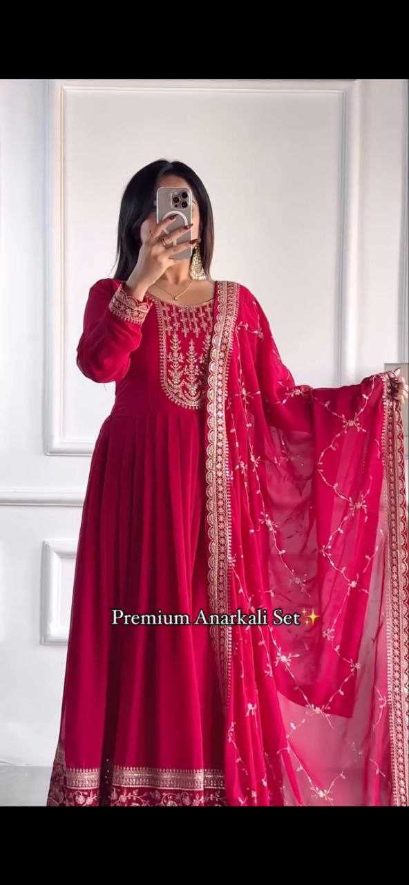 Ynf Faux Georgette KESH158 5048 Gowns Wedding Collections Festive Collections Wholesale Embroidery Gowns Georgette Gown Gown With Dupatta Manufacturer