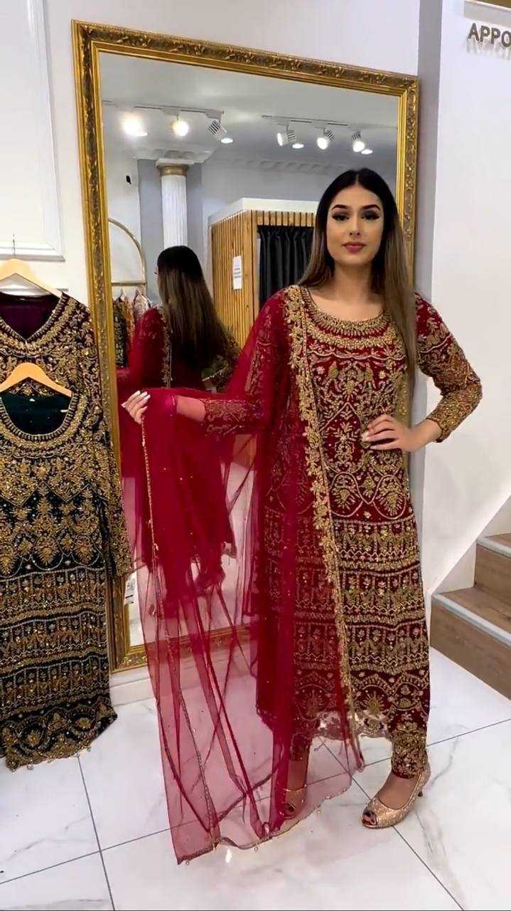 Ynf Faux Georgette KESH159 1349 Kurti Wholesale Long Kurtis Embroidered Kurtis Manufacturer