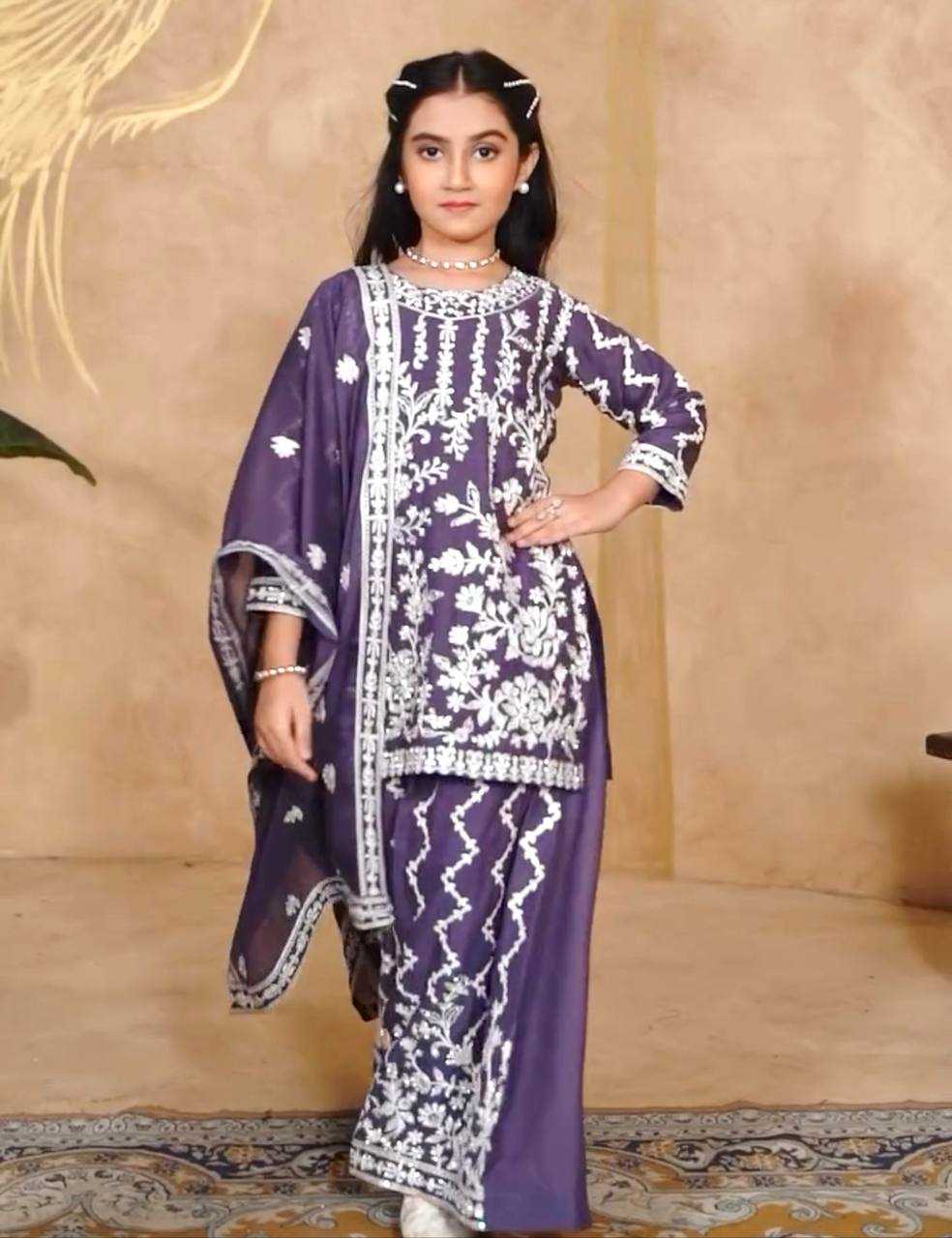 Ynf Faux Georgette KESH415 216 Kids Wear Wedding Collections Festive Collections Wholesale Kids Sharara Kids Suit Embroidered Frock Manufacturer