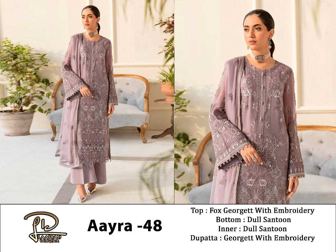 Ynf Faux Georgette KESH444 LD AAYRA 48 Suits & Dresses Wholesale Embroidery Suits Georgette Suit Designer Suits Manufacturer