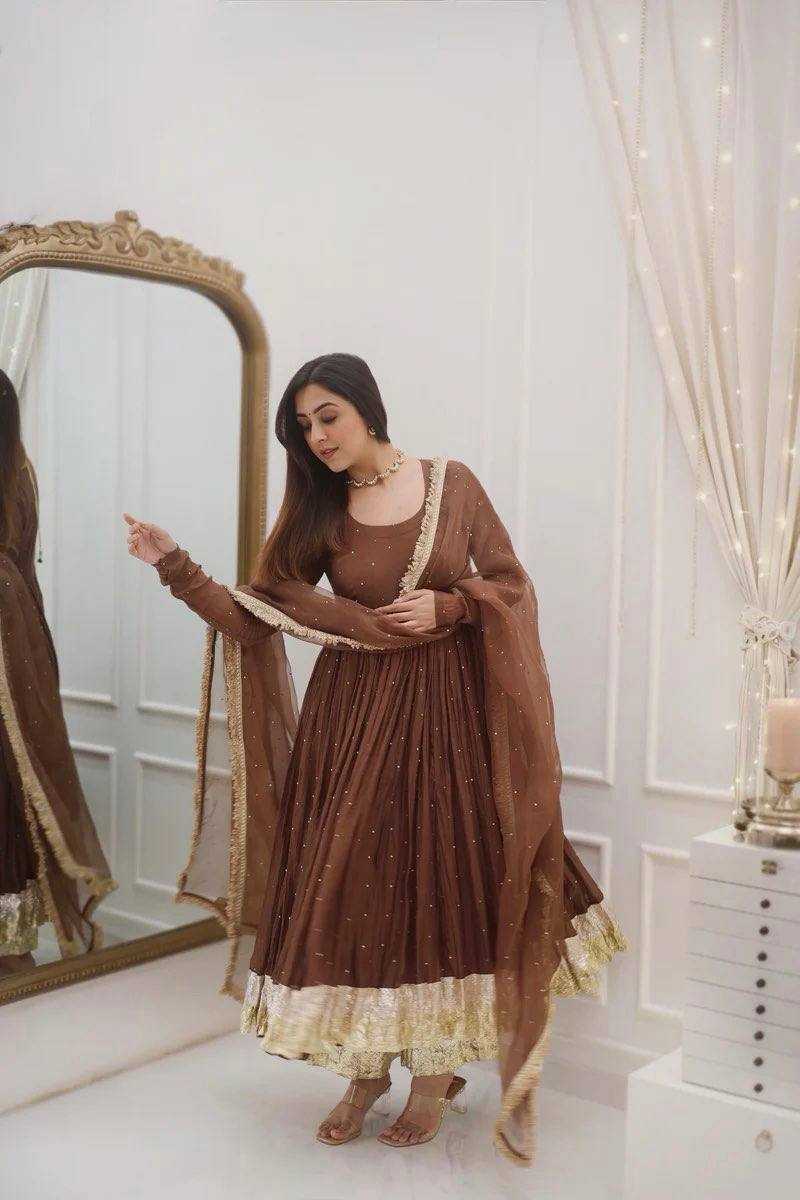 Ynf Faux Georgette KESH499 3124 Gowns Wholesale Fancy Gowns Anarkali Gown Long Gowns Full Sleeve Gowns Manufacturer