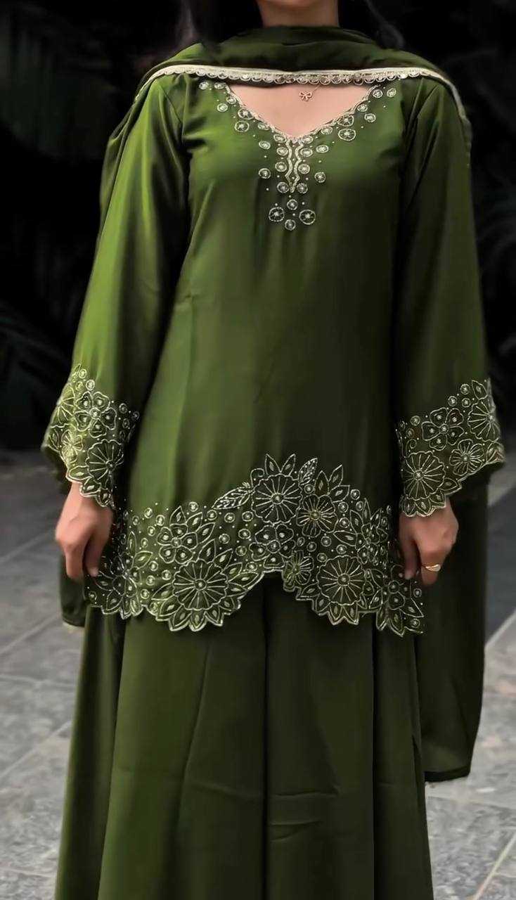 Ynf Faux Georgette KESH499 5268 Suits & Dresses Wedding Collections Festive Collections Wholesale Sharara Salwar Suits Embroidery Suits Georgette Suit Manufacturer