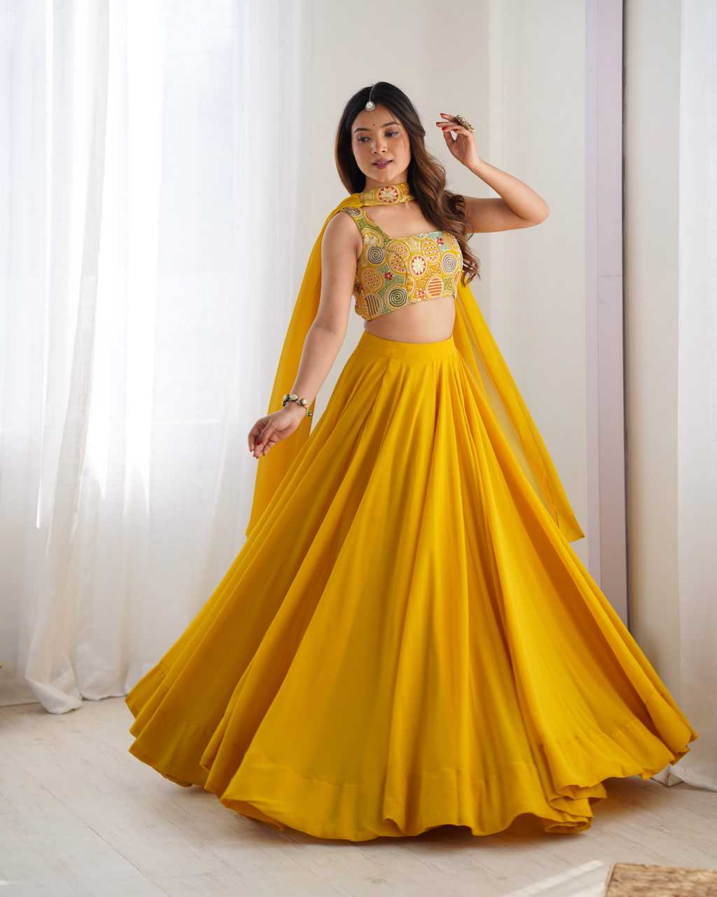Ynf Faux Georgette KESH504 50 Lehengas Wedding Collections Festive Collections Wholesale Georgette Lehenga Lehenga With Dupatta Lehenga With Blouse Manufacturer