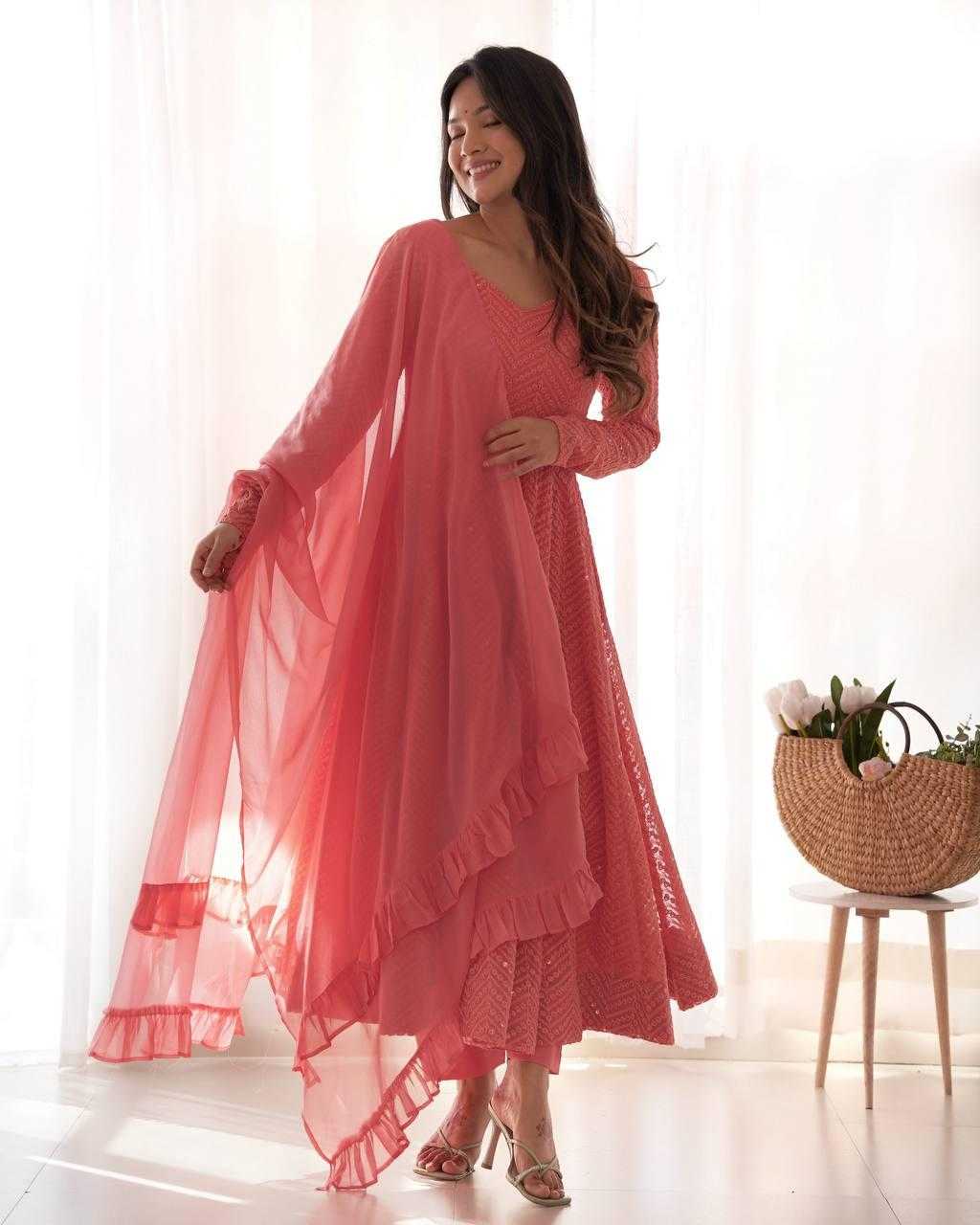 Ynf Faux Georgette KESH504 55 Gowns Wholesale Fancy Gowns Georgette Gown Designer Gowns Manufacturer