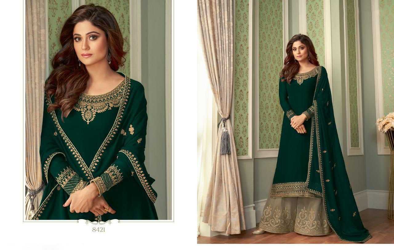 Ynf Faux Georgette KESH504 8421 Suits & Dresses Bollywood Collections Festive Collections Wholesale Embroidery Suits Palazzo Suit Shamita Shetty Manufacturer