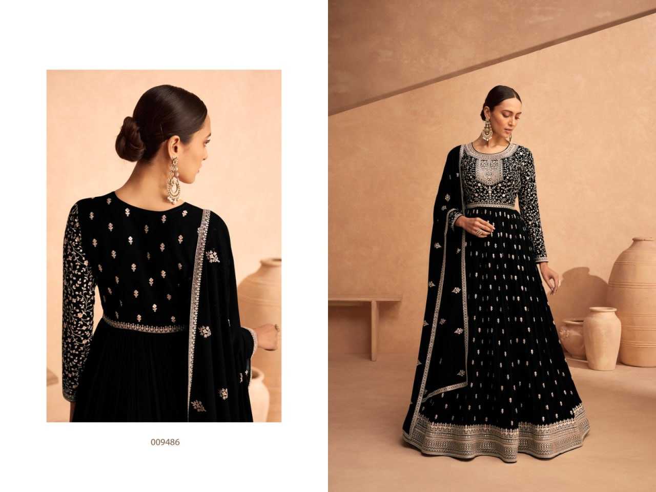 Ynf Faux Georgette KESH504 9486 Gowns Wedding Collections Festive Collections Wholesale Embroidery Gowns Georgette Gown Sequin Gowns Manufacturer