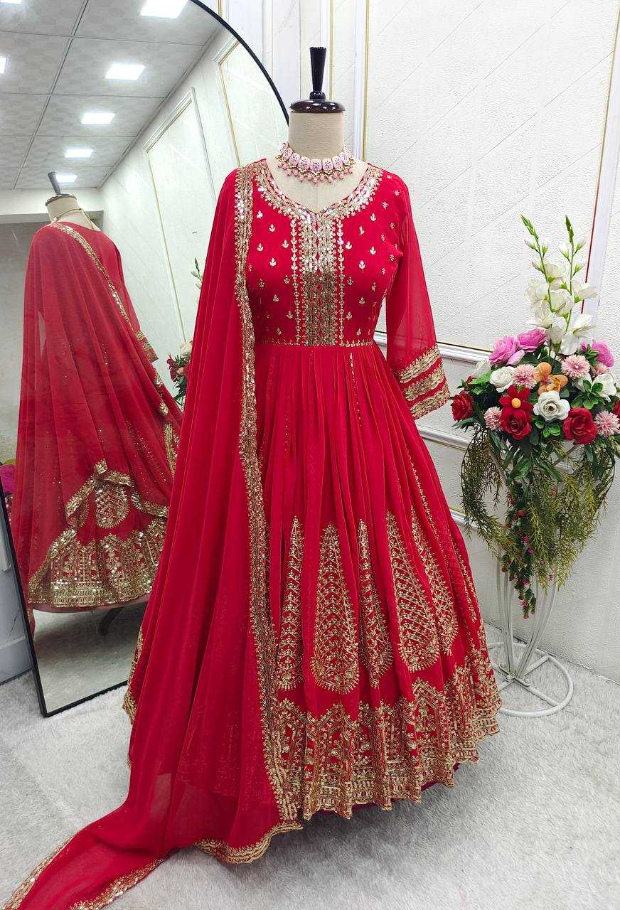 Ynf Faux Georgette KESH506 1159 Gowns Wedding Collections Festive Collections Wholesale Embroidery Gowns Georgette Gown Sequin Gowns Manufacturer