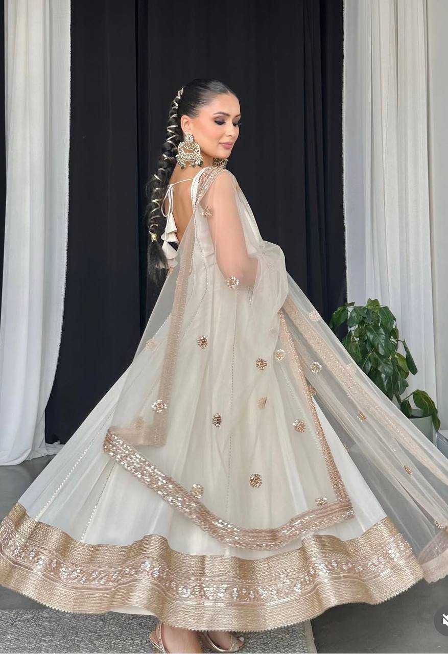 Ynf Faux Georgette KESH506 1179 Gowns Wholesale Fancy Gowns Embroidery Gowns Designer Gowns Manufacturer