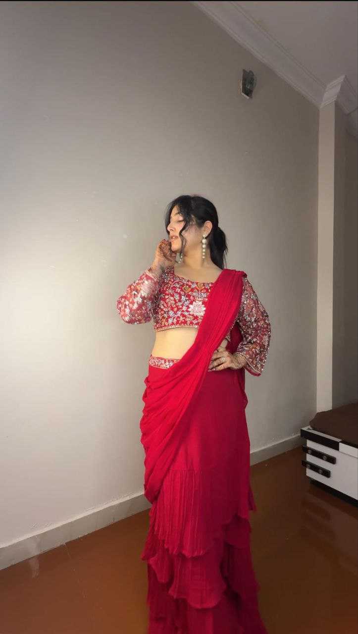 Ynf Faux Georgette KESH516 9252 Sarees Wholesale Ready To Wear Sarees Party Wear Sarees Fancy Sarees Sequence Sarees Embroidered Sarees Manufacturer