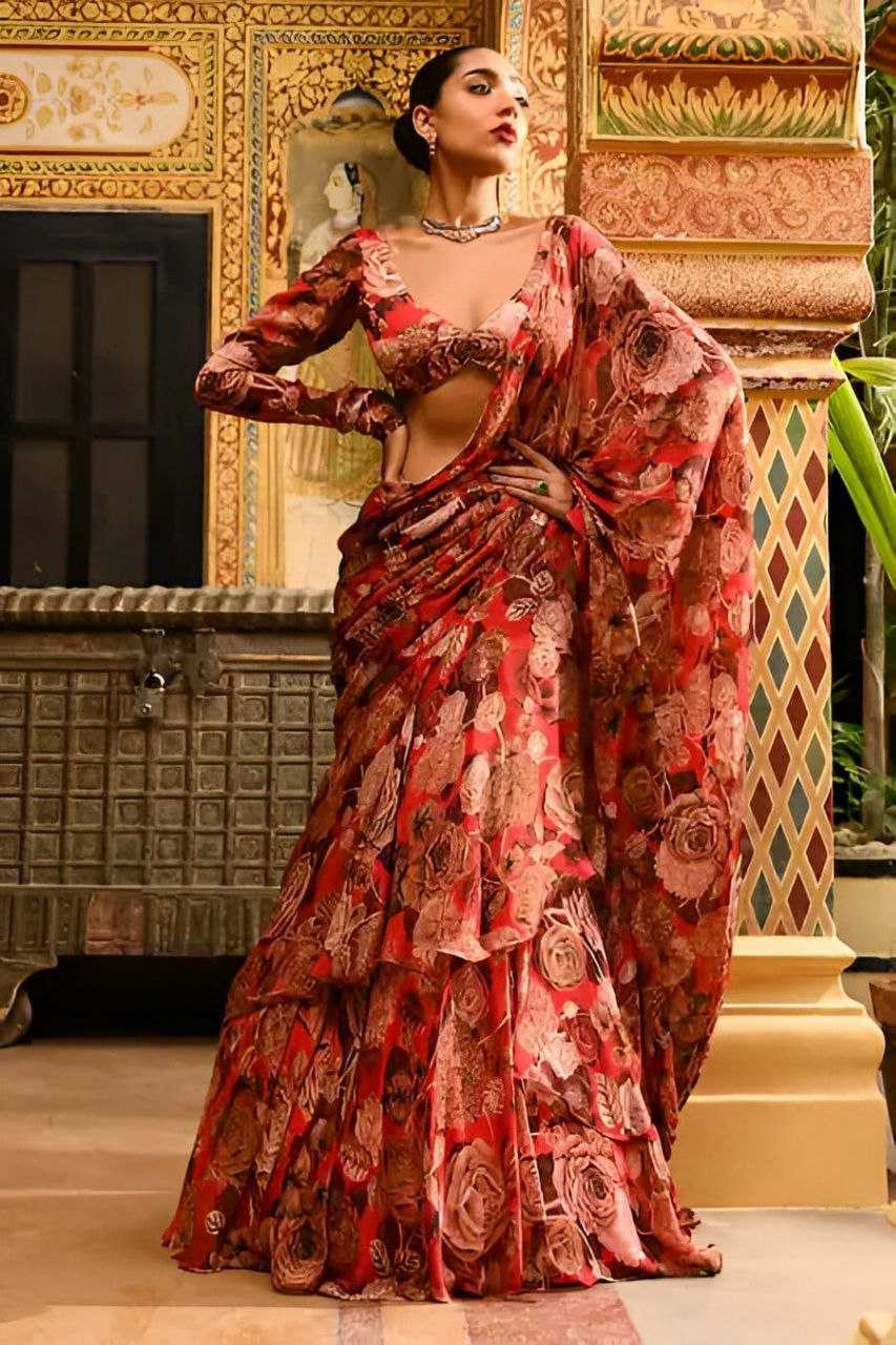 Ynf Faux Georgette KESH516 9257 Sarees Wholesale Party Wear Sarees Printed Sarees Lehenga Sarees Manufacturer